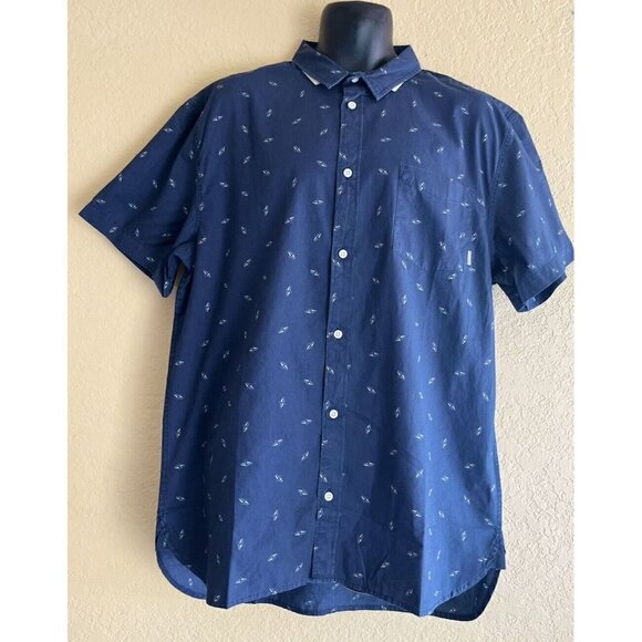 Quiksilver Men's Boredsnap Mini Motif Short Sleeve Button Down Shirt Size XXL - Picture 11 of 11